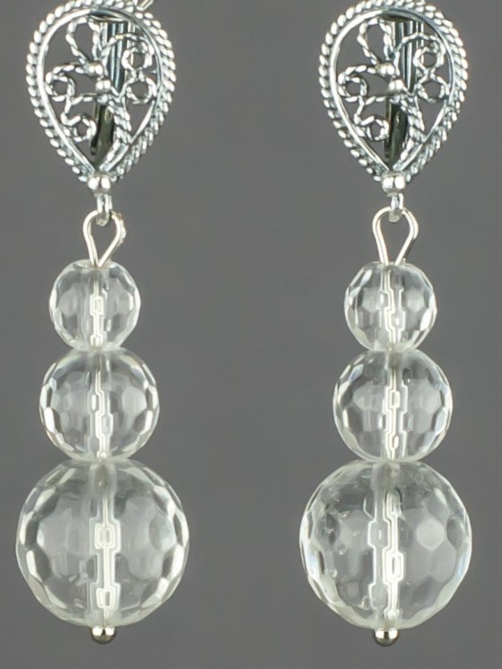 Серьги "Дарина" горный хрусталь нс-8209