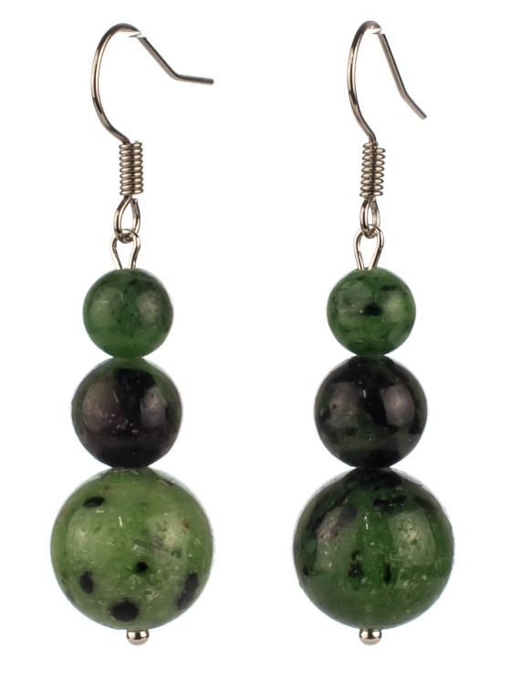 Серьги из цоизита "Дарина" с9752