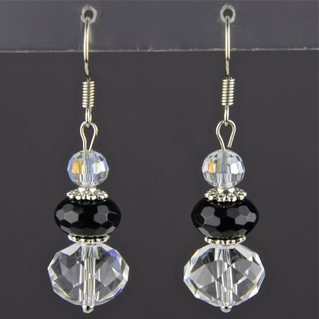 Серьги Агат, хрусталь "Мадлена" арт. с2648