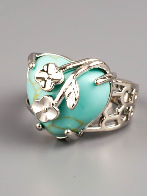 Кольцо из им. бирюзы "Райский сад" 04-829
