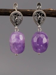 Серьги из аметиста "Глэм-шик" 03-1549