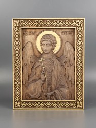 Икона Святой Ангел Хранитель резная из дерева 51-042