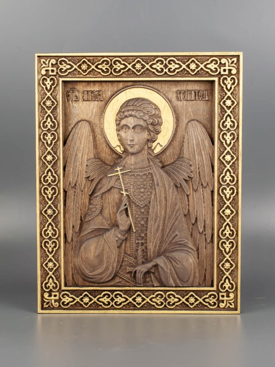 Икона Святой Ангел Хранитель резная из дерева 51-042