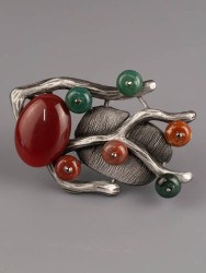 Брошь из сердолика"Сиверия" бшс-5141