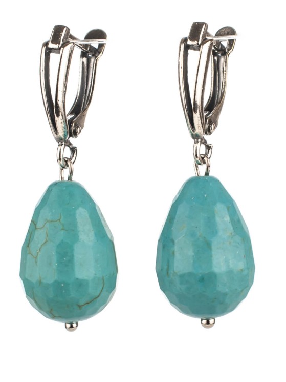 Серьги из иск. бирюзы "Эвридика" 03-551