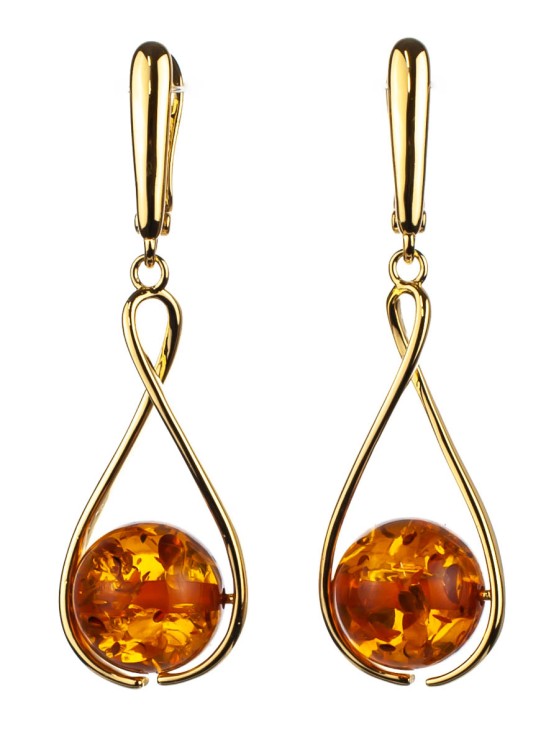 Серьги из янтаря "Балтия" 03-1212