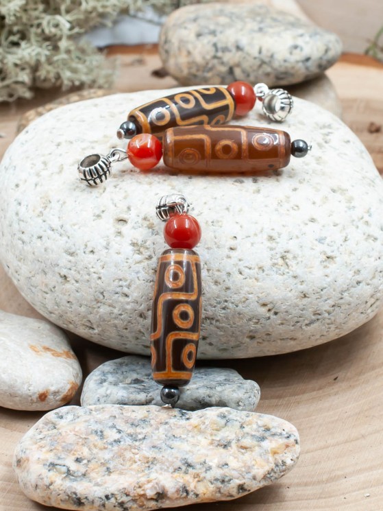 Кулон из агата "Дзи 9 Глаз" пд-0864