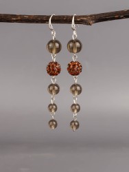 Серьги из раухтопаза "Ручеёк" 03-1600