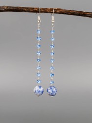 Серьги из содалита "Карамель" 03-1690