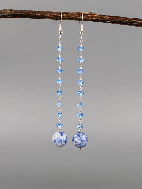 Серьги из содалита "Карамель" 03-1690