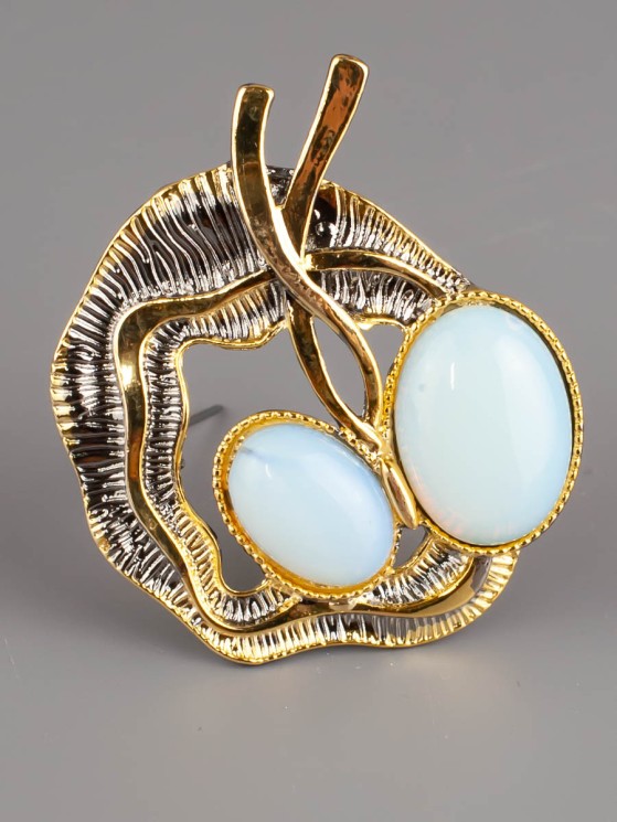 Брошь-кулон из лунного камня "Акцент" бшс-5142