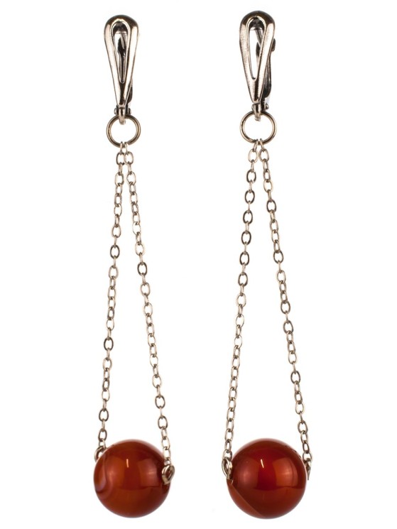 Серьги из сердолика "Нега" 03-315