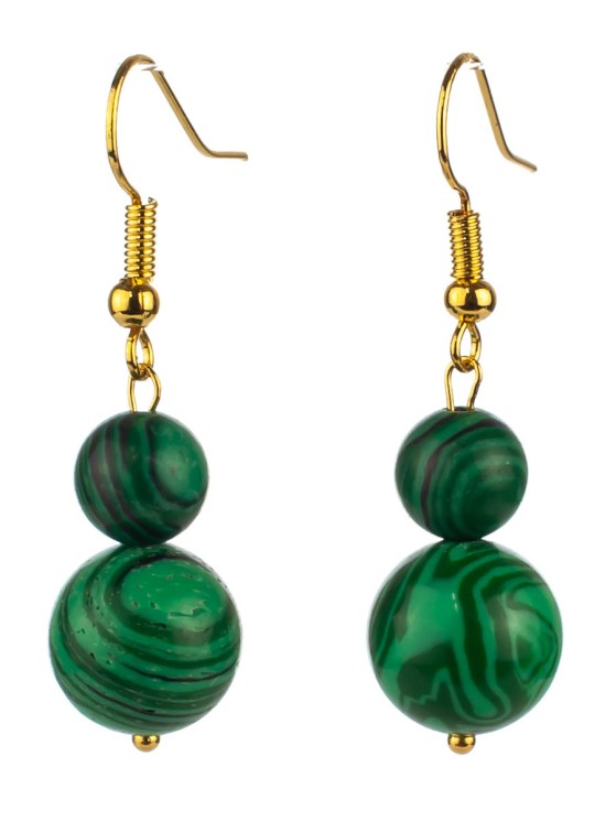 Серьги из им. малахита "Дарина" с9755