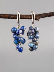 Серьги из лазурита "Гроздь" 03-796