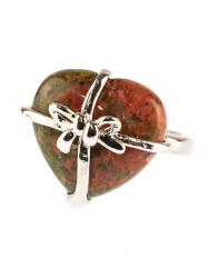 Кольцо из унакита "Радость" 04-316