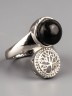 Кольцо из обсидиана "Дерево жизни" 04-736