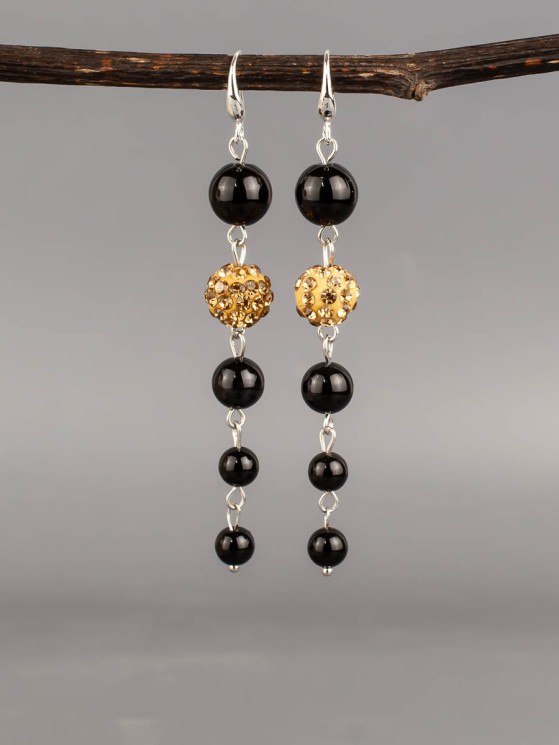 Серьги из агата "Ручеёк" 03-1601