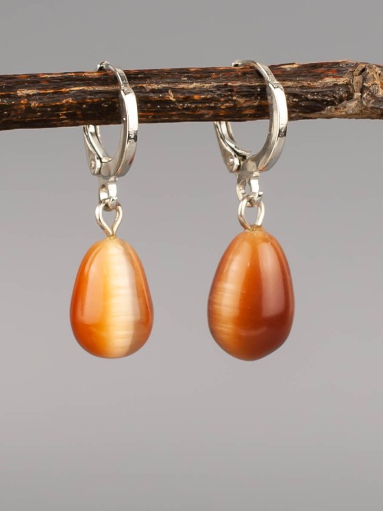 Серьги из кошачьего глаза "Адажио" 03-1739