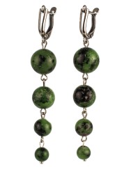 Серьги из цоизита "Ручеёк" с9822