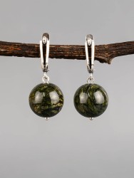 Серьги из змеевика "Классика 14" с9829