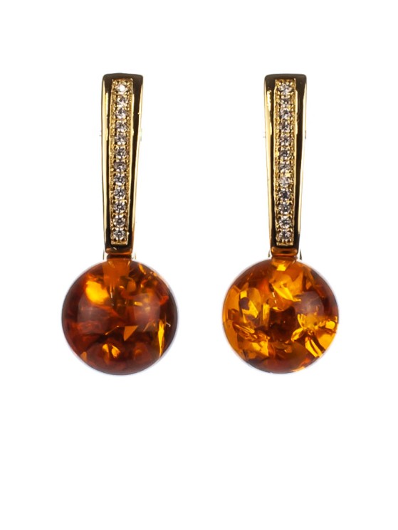 Серьги из янтаря "Балтия" 03-1215