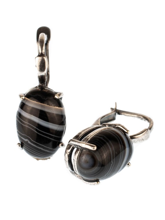 Серьги из агата "Визит" сг-104-АГ1