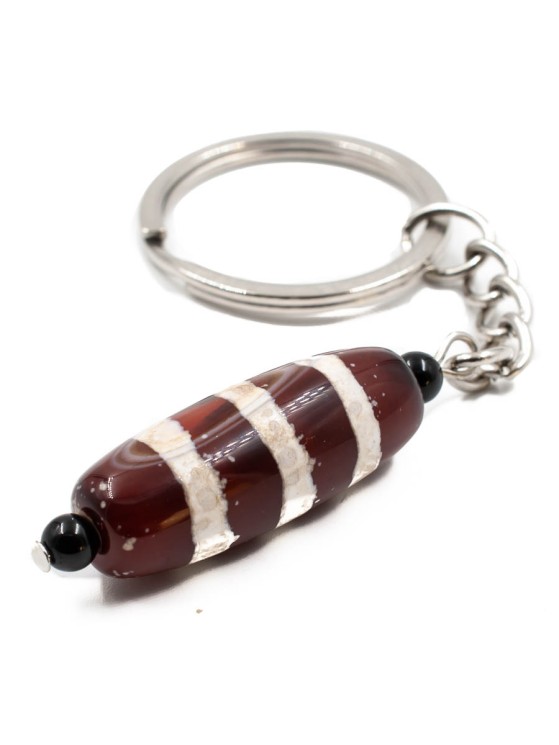 Брелок из агата "Полосатая Дзи" БРК-700