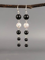 Серьги из агата "Ручеёк" 03-1602