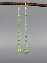 Серьги из нефрита "Карамель" 03-1691