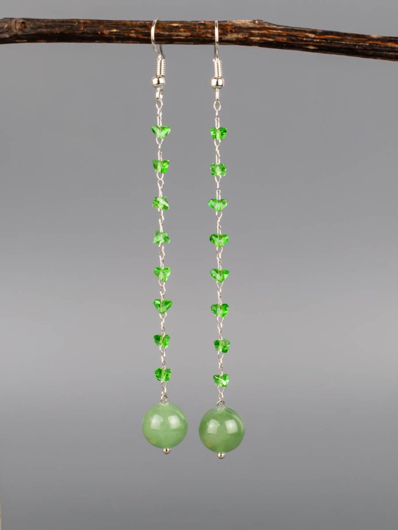 Серьги из нефрита "Карамель" 03-1691