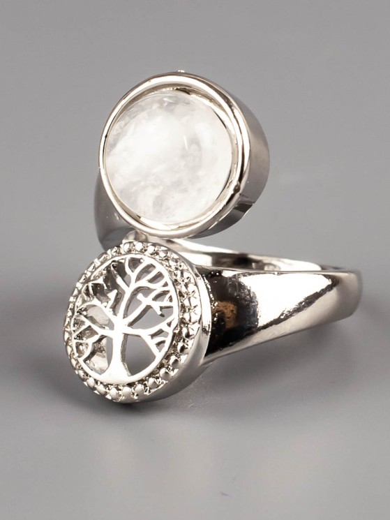 Кольцо из горного хрусталя "Дерево жизни" 04-738
