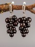 Серьги из граната "Гроздь" 03-1508