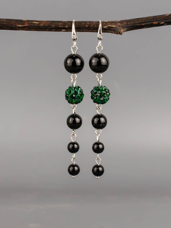 Серьги из агата "Ручеёк" 03-1603