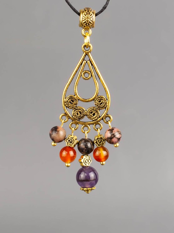 Кулон-оберег со шнурком  "3 Хранителя - Весы" пд-1087