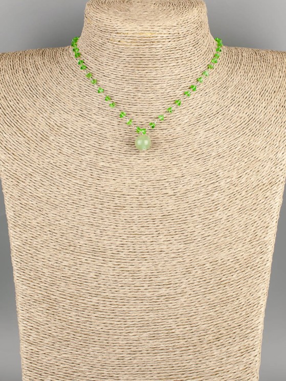 Колье с нефритом "Карамель" 01-1299