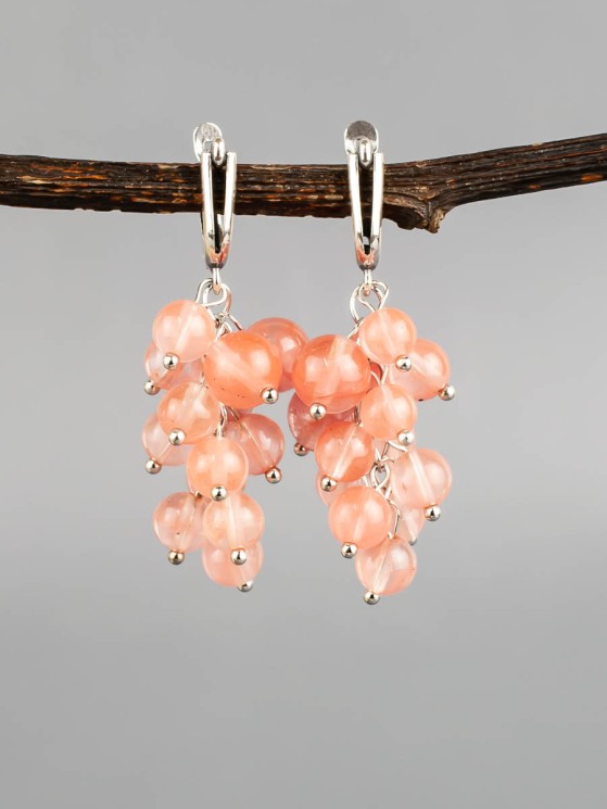 Серьги из халцедона "Гроздь" 03-802