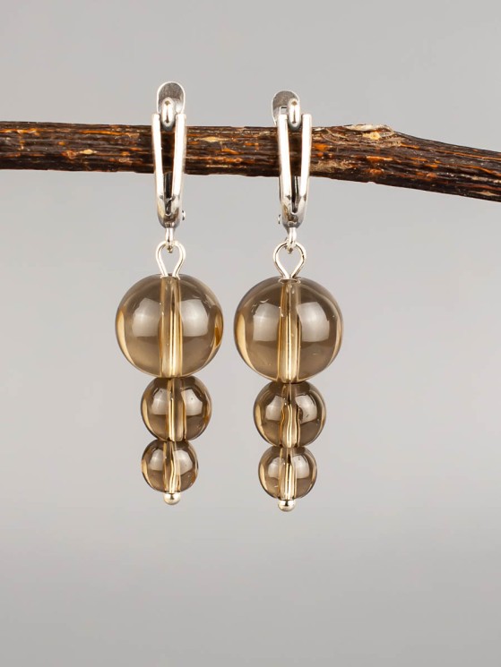 Серьги из раухтопаза "Капель" с8584