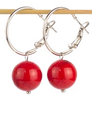 Серьги "Самба" иск. коралл, арт. с8066