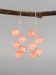 Серьги из халцедона "Ёлочка" 03-1509