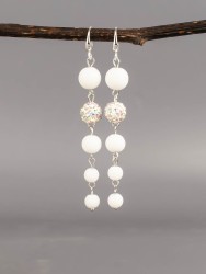 Серьги из им. агата "Ручеёк" 03-1604