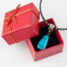 Кулон в подарочной упаковке "На счастье!" имитация бирюзы, арт. пд-кам2593