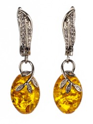 Серьги из янтаря "Балтия" 03-1217