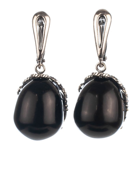 Серьги из агата "Вензель" сг-151-АГЧ1