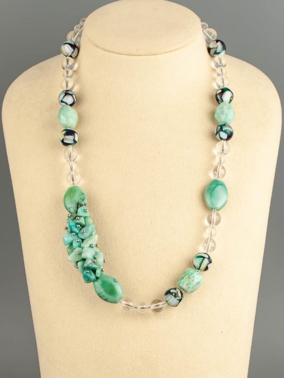 Бусы из амазонита "Дыхание весны" 10-037