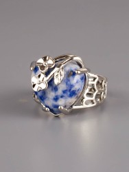 Кольцо из содалита "Райский сад" 04-836