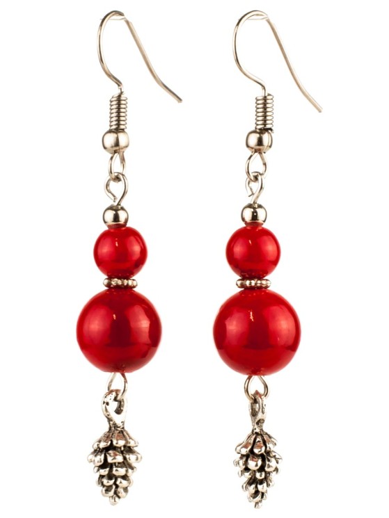 Серьги из имитации коралла "Сантия" с8972