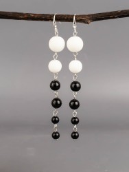 Серьги из агата "Ручеёк" 03-1605