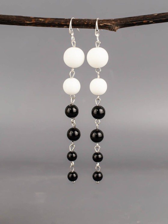 Серьги из агата "Ручеёк" 03-1605