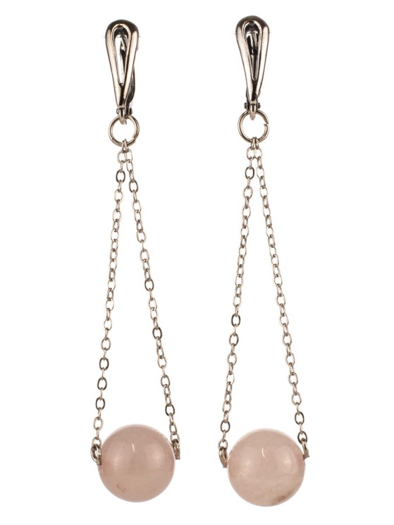 Серьги из розового кварца "Нега" 03-320