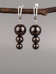 Серьги "Капель" гранат нс-7960